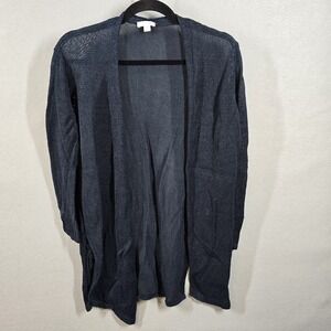 J Jill Cardigan Sweater Womens Small Open Front Linen Blend Lightweight Layering